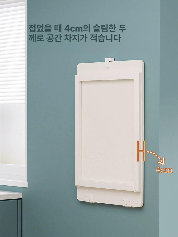 벽걸이 접이식 식탁겸책상 좁은방 벽걸이형 책상 간이 접이식 90 60cm + 접이식 의자 - 상세 이미지 3