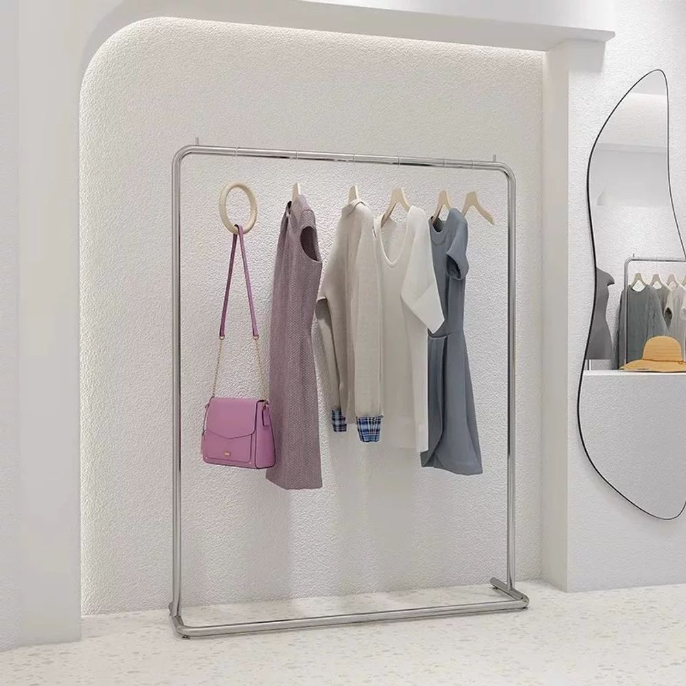 리멤버셀 일자 의류 매장용 스테인리스 A. 모서리가 둥근 바닥 스탠드 00x40x50cm - 상세 이미지 2