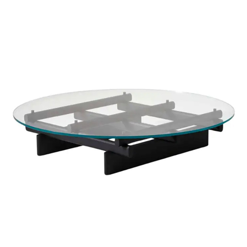 센구 강화유리 원목 거실 테이블 Sengu Table 원형 90cm