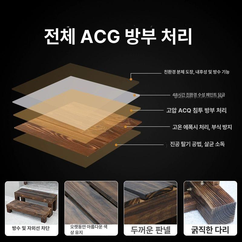 높은발판 원목 계단 디딤대 강화타입 선반 실외 방무목 길이 60 x 너비 30 x 높이 30cm - 상세 이미지 5