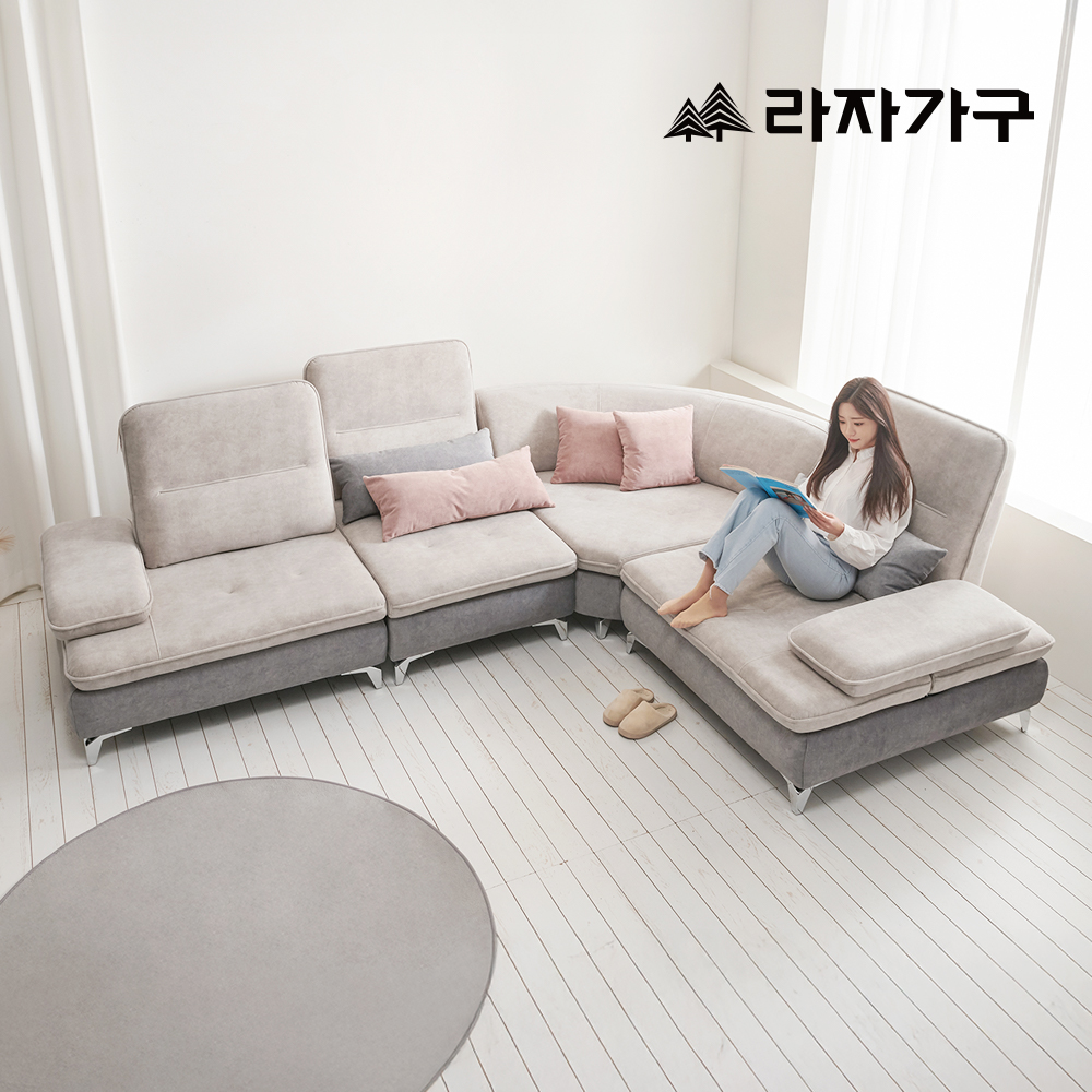 라자가구 엘로디 조야 5인 코너형 스윙 소파 등받이조절 푹신한 거실 쇼파