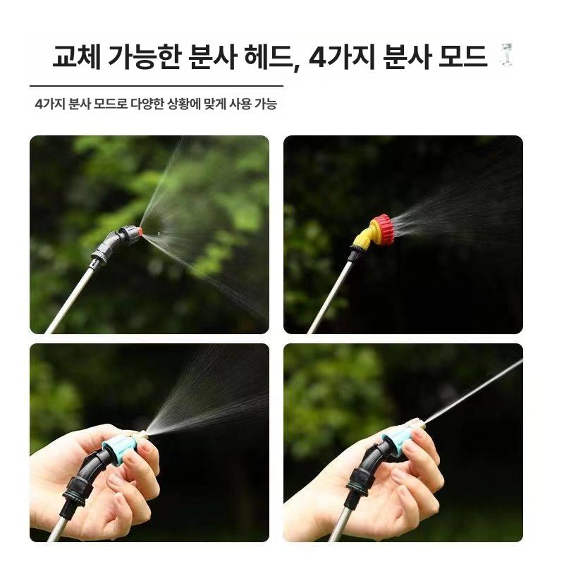 전기 분무기 세차용 고압 전동 살충제 원예용 농업용 기본 분무 헤드+2m 호스 90분배터리수명 - 상세 이미지 3