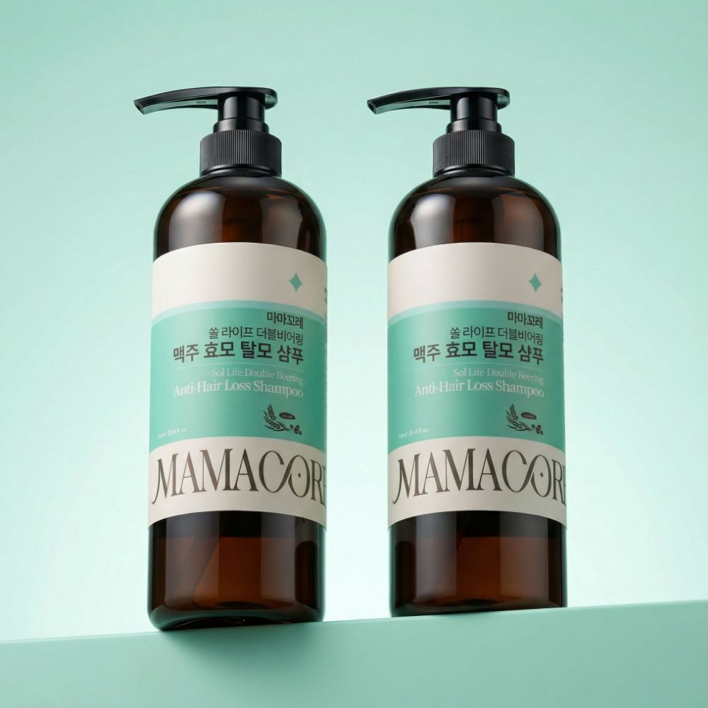 마마꼬레 쏠 라이프  맥주효모 카페인 모발 볼륨 약산성 대용량 탈모 샴푸 750ml, 2개 - 상품 이미지