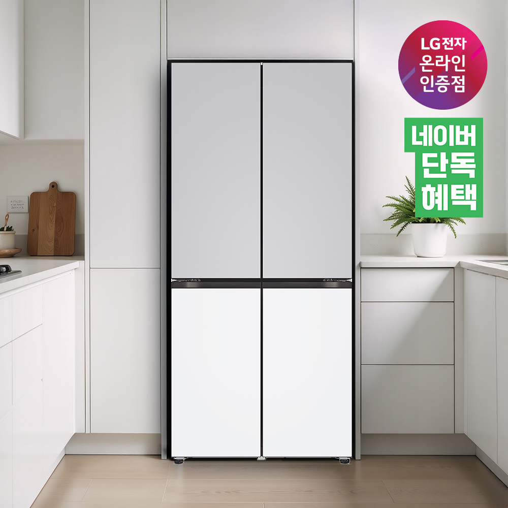 LG 디오스 오브제컬렉션 냉장고 Fit&Max 빌트인타입 냉장고 그레이/화이트(M516MRQ012S)