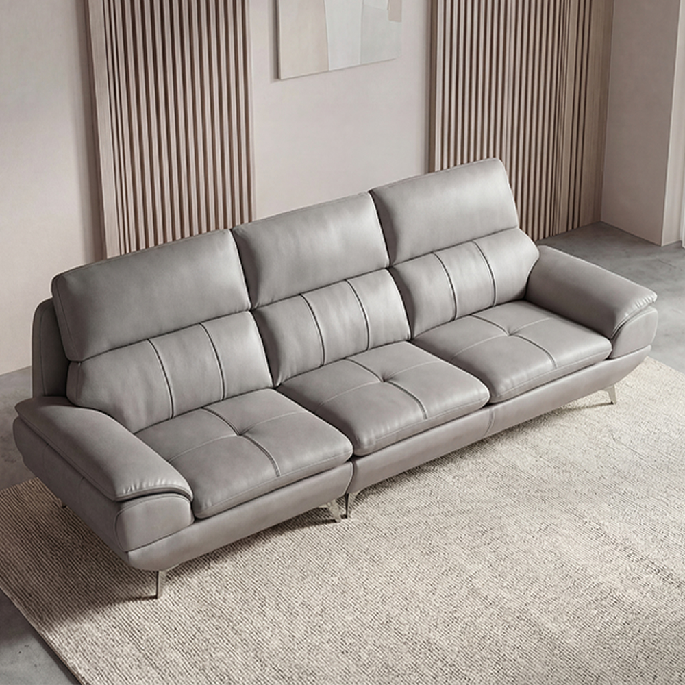 베른 물소가죽쇼파 넓은쇼파 천연가죽 다크블루, 3인용