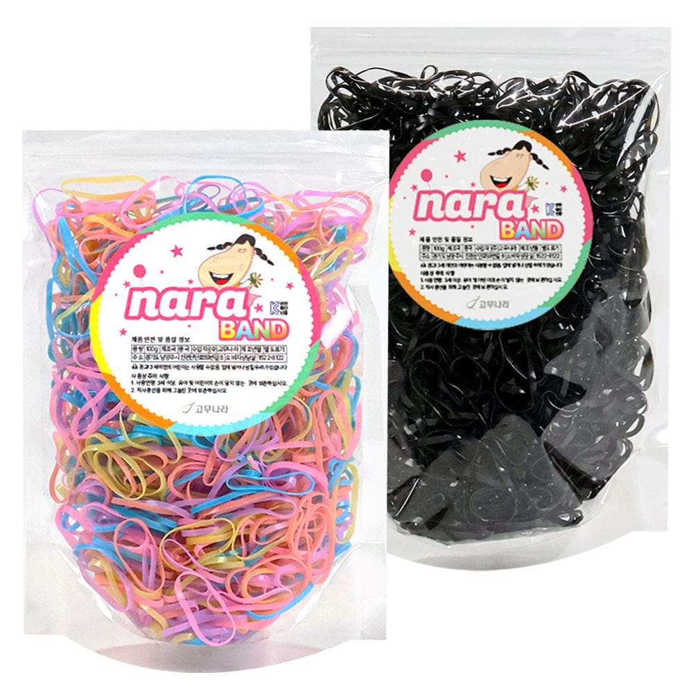 고무나라 고무나라 나라밴드 머리끈 고무줄 대용량 헤어끈 50g