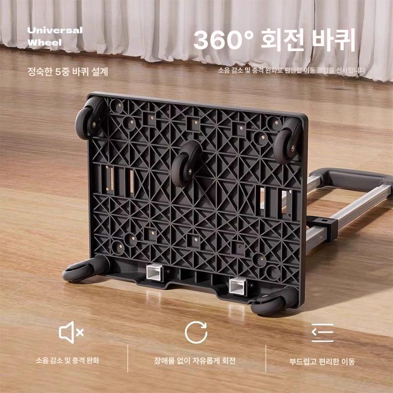 캐리어 산책가방 여행용 다묘 분리형 접이식 고양이 바퀴 이중층분리형 화이트 롤업 커튼 트렁크 - 상세 이미지 5