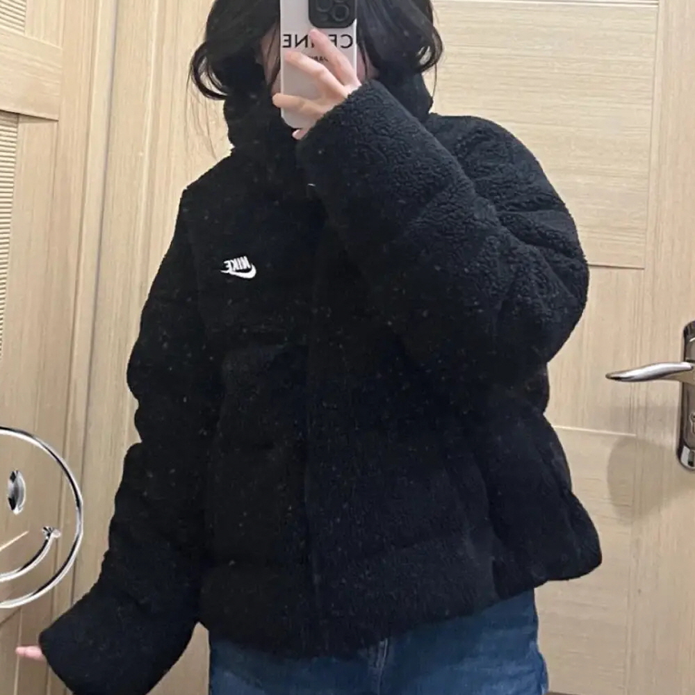 나이키 써마핏 셰르파 뽀글이 여성 숏 크롭 패딩 블랙 DD4655-010 이미지 6