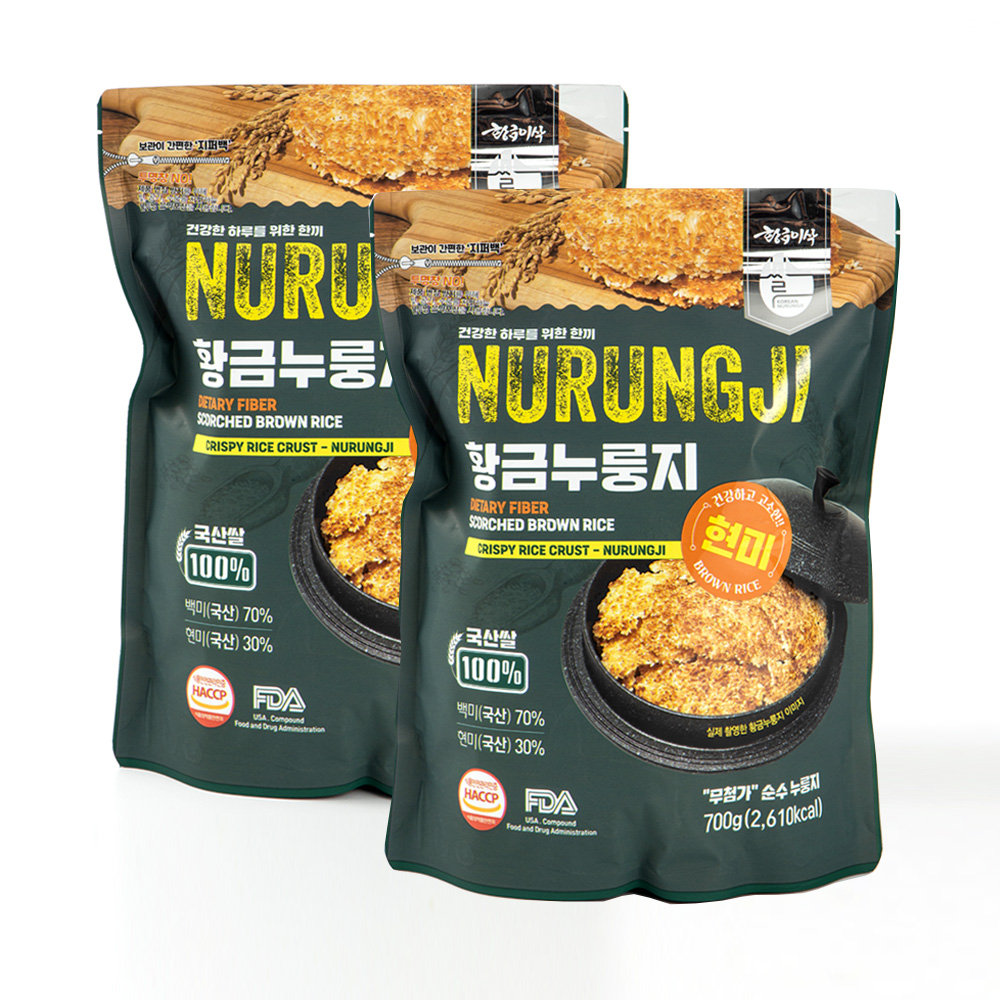 [황금이삭]국산 황금누룽지 현미 700g 2봉 황금색으로 오래구워 더욱더 고소한 고급누룽지 - 상품 이미지