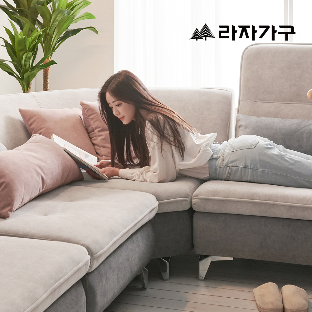 라자가구 엘로디 3인 4인 등받이 스윙소파 좌방석 넓은 푹신한 거실 모듈 패브릭 예쁜 쇼파 이미지 7
