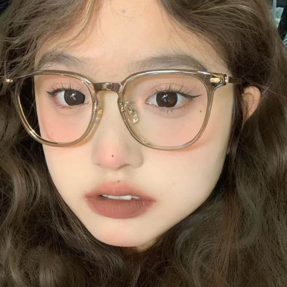 집순이 안경 뿔테 브라운 색상 고급스러운 분위기 연출 - 상품 이미지