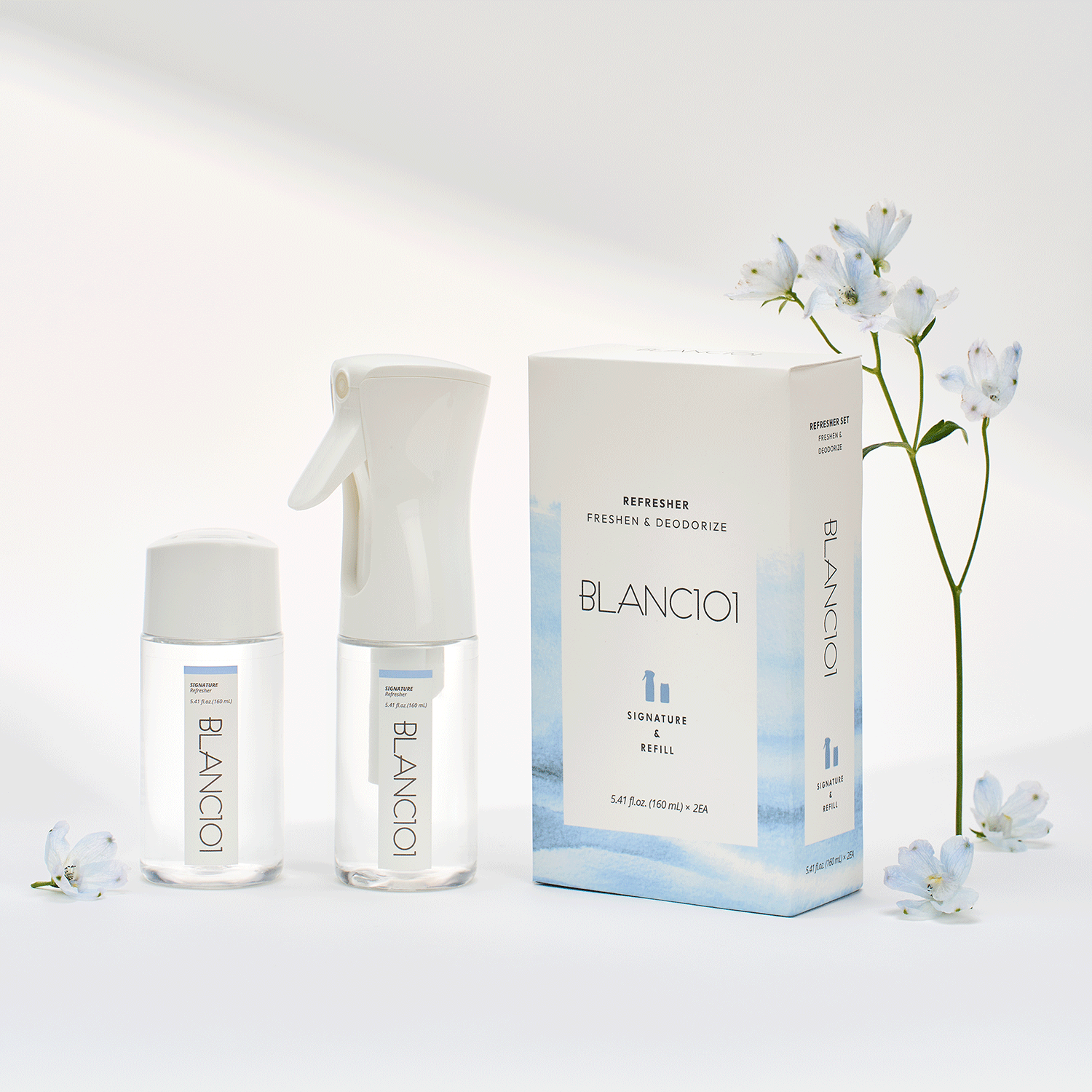 블랑101 섬유탈취제 리프레셔 시그니처(본품+리필) 160mL - 상품 이미지