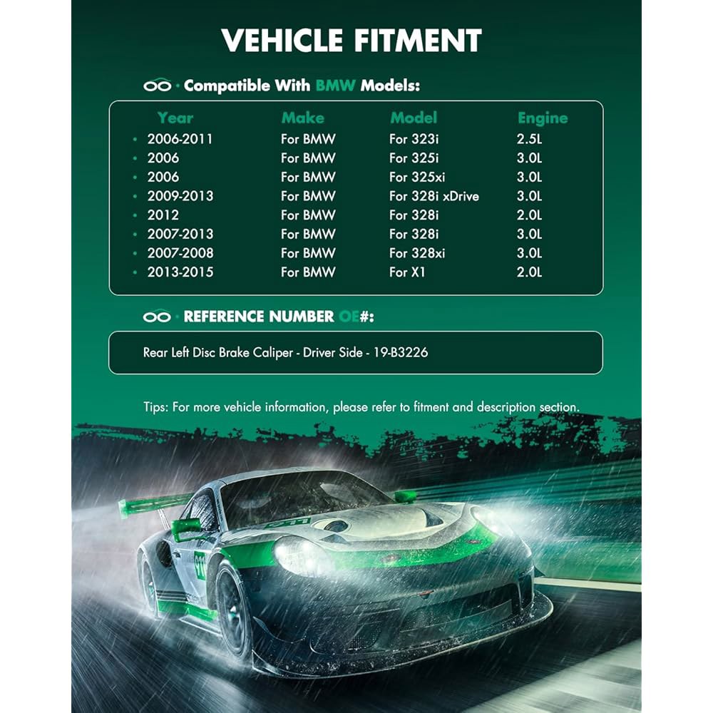 SCITOO 19-B3226 후방 좌측 디스크 브레이크 캘 어셈블리(323i / 325i 325xi 328i xDrive 328xi X1용) - 상세 이미지 3