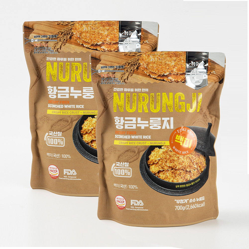 [황금이삭]국산 황금누룽지 백미 700g 2봉 황금색으로 오래구워 더욱더 고소한 고급누룽지 - 상품 이미지