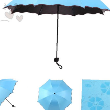 물만나면 꽃무늬 나타나는 접이식 휴대용 양산 자외선 차단 암막 코팅 경량 미니