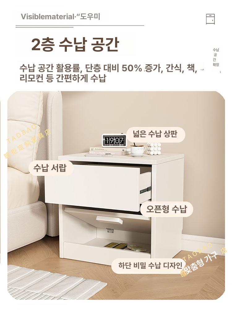 가정용 비상금 보관 돈통 보관함 협탁형 수납 내화 설계 블랙월넛 잠금없음 40cm 현장 설치 - 상세 이미지 3