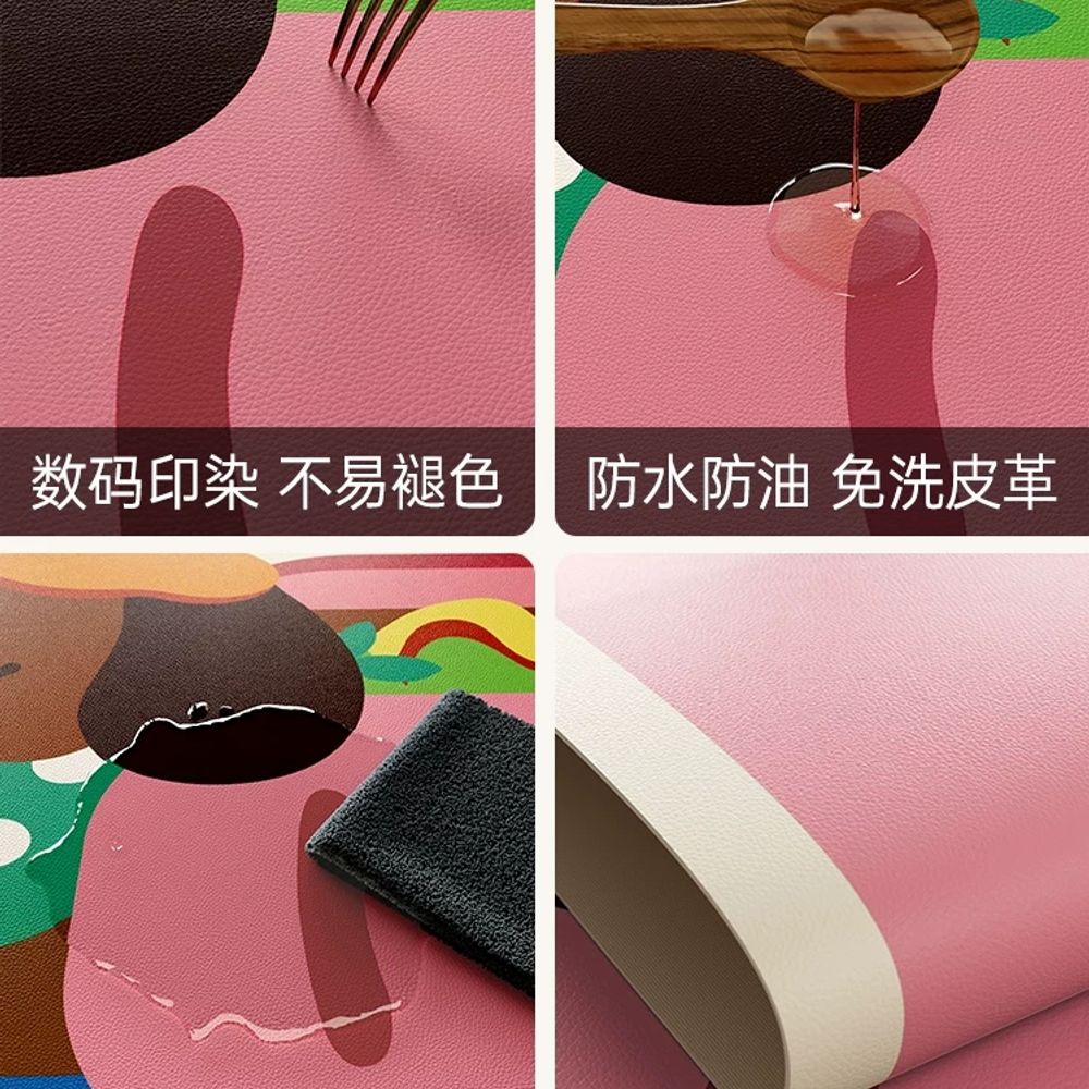 리멤버셀 노란색 강아지 가죽 식탁커버 방수 A. 장난기 넘치는 노란색, A. 48x28cm - 상세 이미지 5