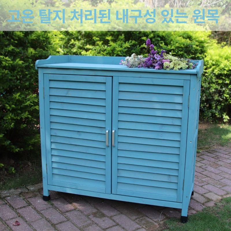 농기구 보관함 텃밭 창고 이동식 실외 캐비닛 옥상 정리 퍼플 3칸 아연도금 상판 1개 - 상세 이미지 3
