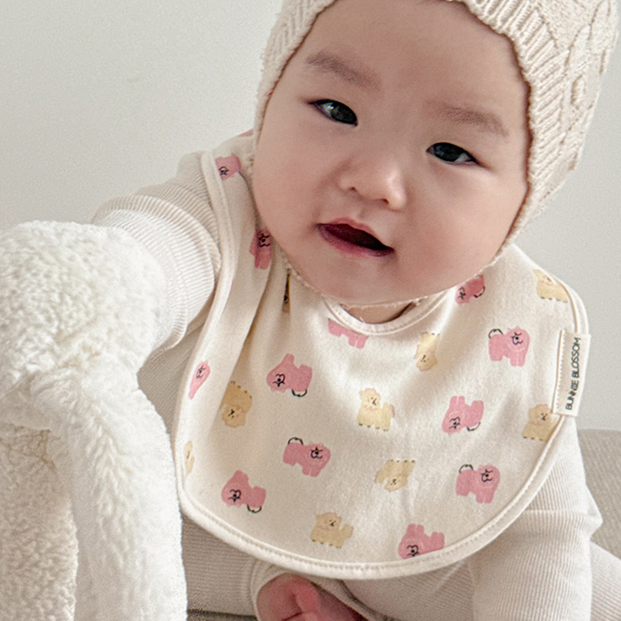 바니블라썸 턱받이 아기 빕 신생아 유아 이유식턱받이 침받이 사계절롤링 미니도트 이미지 3