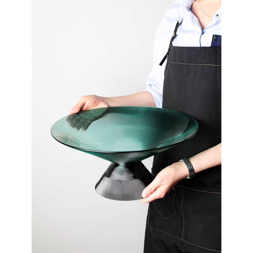 접시 디저트 그릇 심플 A. 대형 사이즈지름 35cm 윗면은 녹색 아랫면은 검은색입니다. - 상세 이미지 2