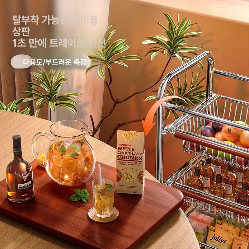 이동식 수납 트롤리 주방 다용도 정리 바퀴달린 바구니 틈새형 5단 4서랍 회전 바퀴 - 상세 이미지 4