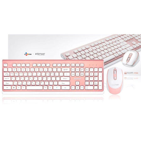 ENTUS 무선 마우스 키보드 마우스 셋트 핑크 OGN-WKM30
