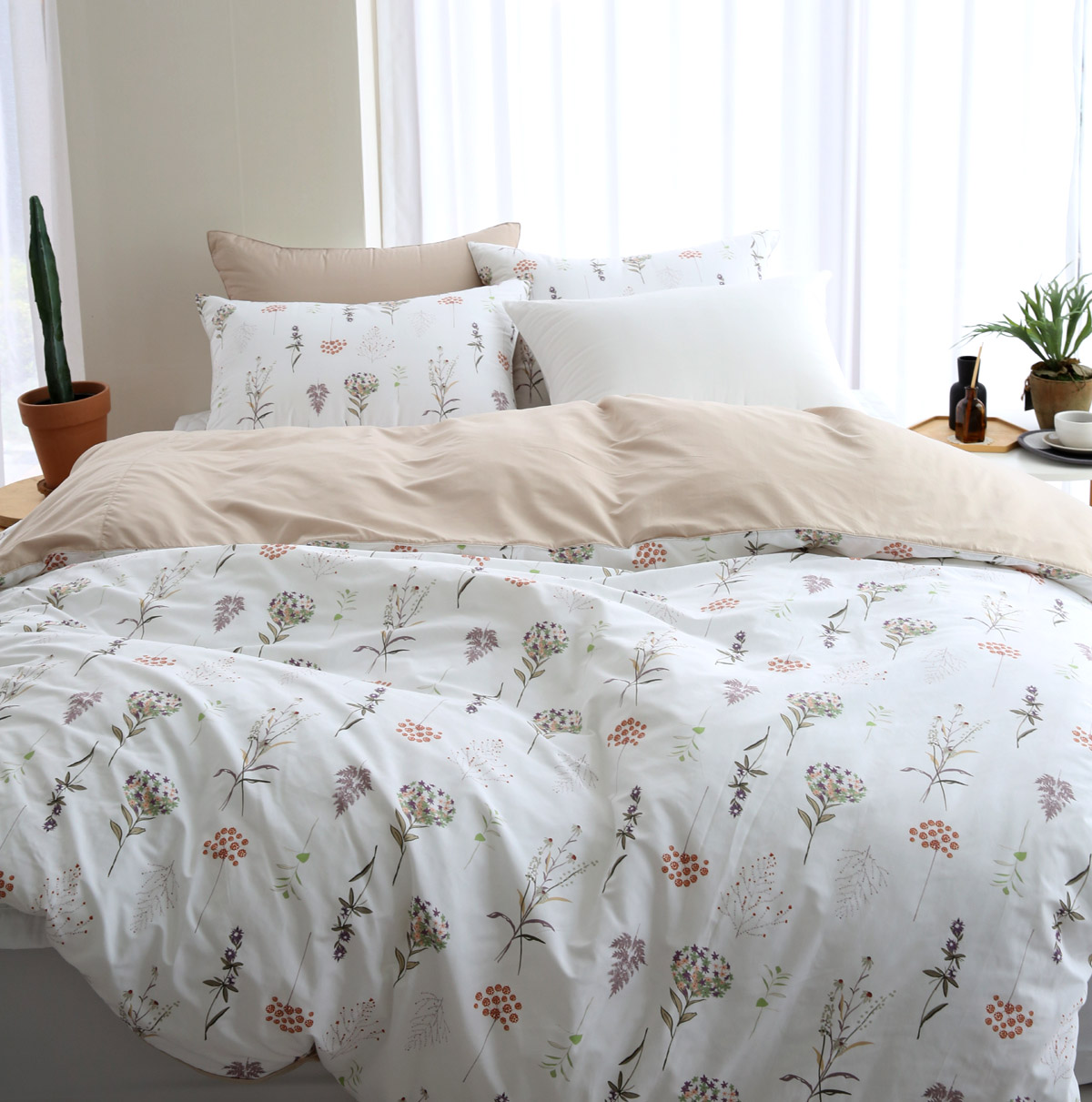 호텔침구 모달 이불세트 알러지케어 사계절 신혼 블루화이트 침구세트 Q