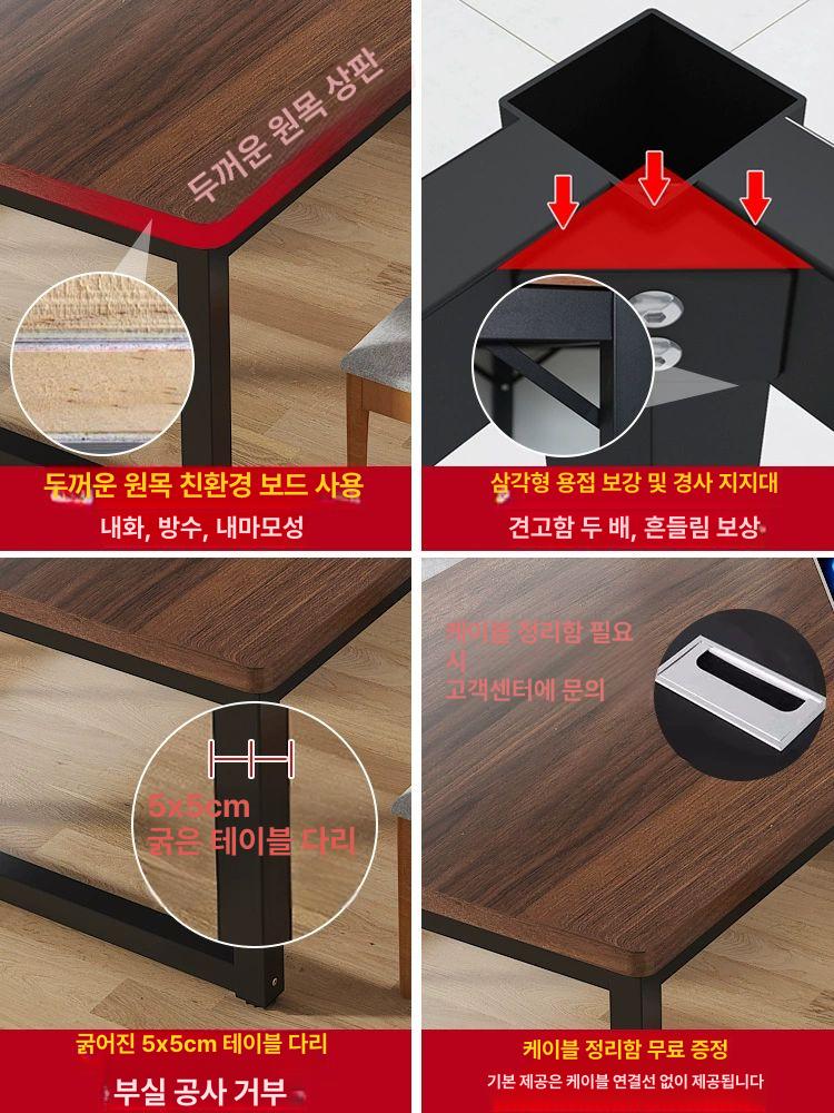 우드슬랩 롱테이블 통원목 대형 거실 단단한 북유럽 카페 길이 120x너비 60 원목 - 상세 이미지 4