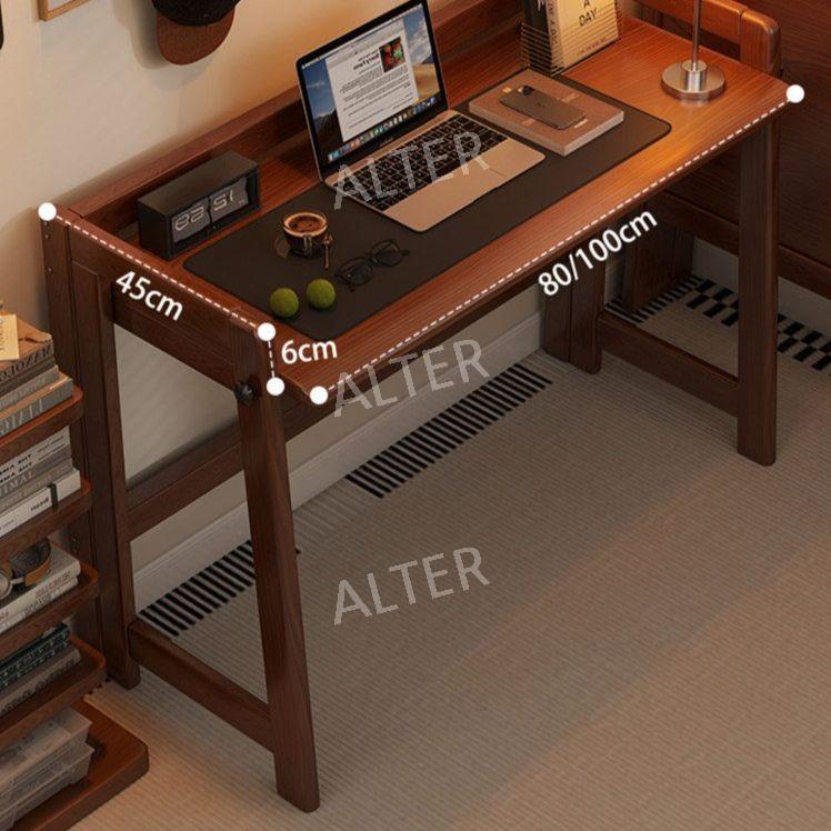 원목 접이식책상 듀얼 월넛 공부 폴딩 서재 공간 엔틱 갈색 접이식 책상 85x45x78cm - 상세 이미지 3