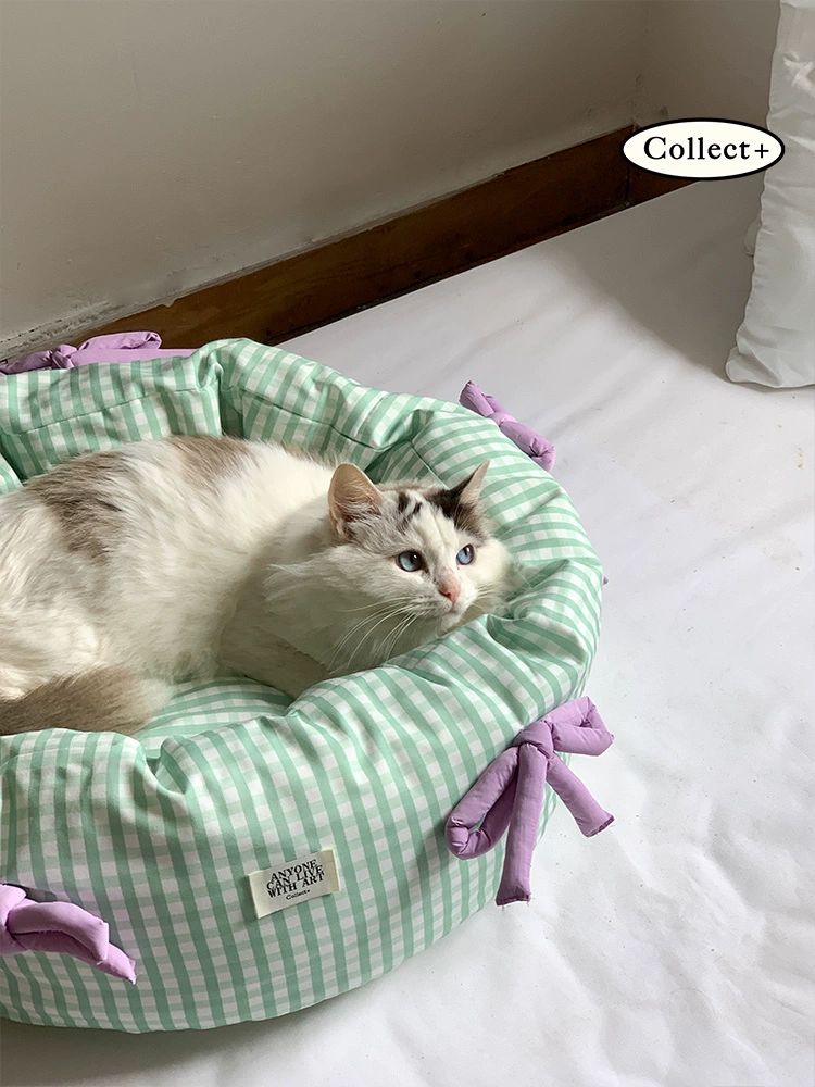 리본 체크 민소매 러블리 블라우스 데이트룩 프릴 예쁜 그린와일드 7.0kg 이하 - 상세 이미지 4