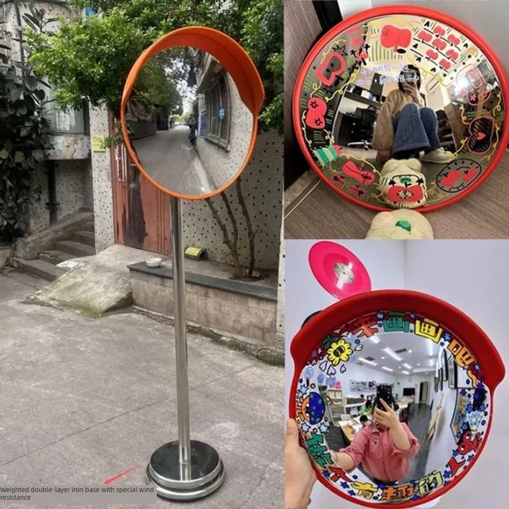 스탠드 볼록거울 포토존거울 업 A. 45cm 백미러  1.5m 지지대  무게감 있는 받침대 - 상세 이미지 2