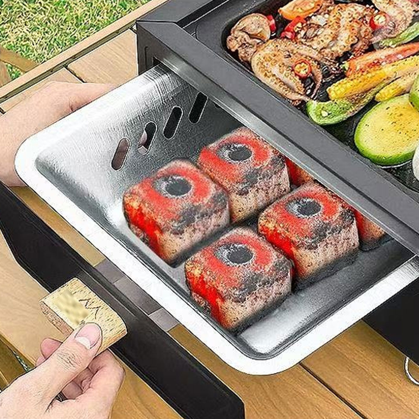 마운틴하이커 캠핑 화로대 불멍 야외 바베큐 숯불 스텐 미니 화로 그릴 - 상세 이미지 2