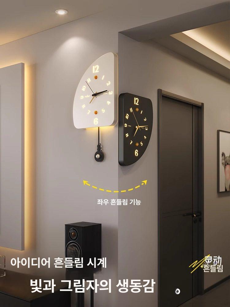 양면 거실용 집들이선물 양면시계 개업선물 무소음 대형 소형 양면 3D 철제 조명 포함 기타 정사각형 사이즈 기타 종류 - 상세 이미지 2