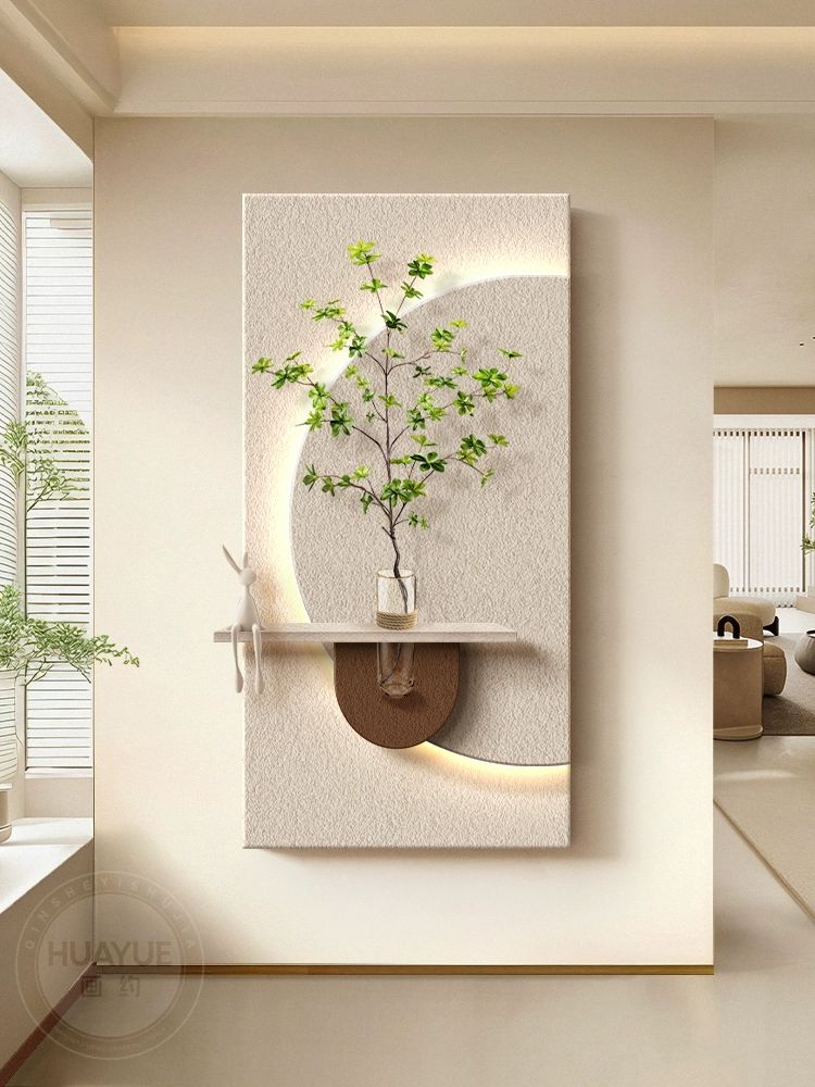 LED 액자 카페 벽장식 식물 벽화 센서 벽걸이 리모컨 E 3D + + + 토끼 화이트 28cm 40 x 80cm 20cm - 상세 이미지 2