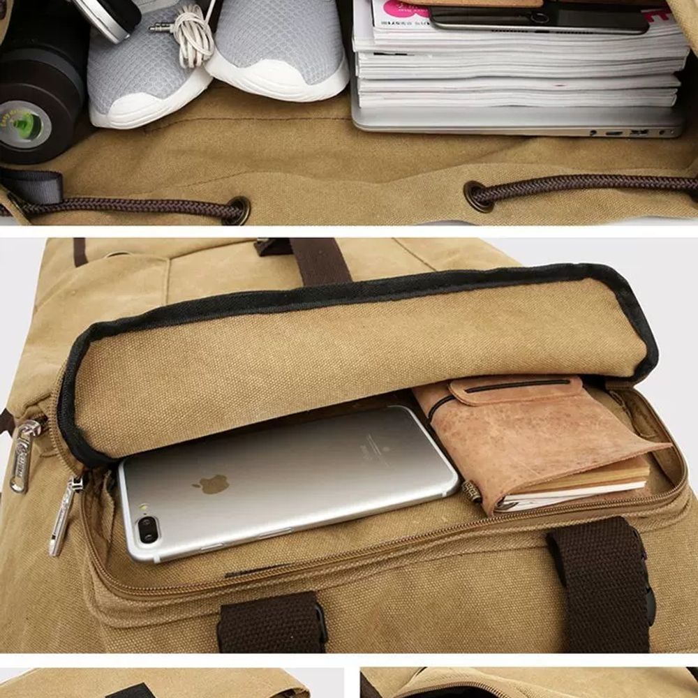 리멤버셀 더블백 배낭 군장 등산 수하물 대용량 하이 A. 커피 컬러는 를위한 장거리 여행에 - 상세 이미지 4