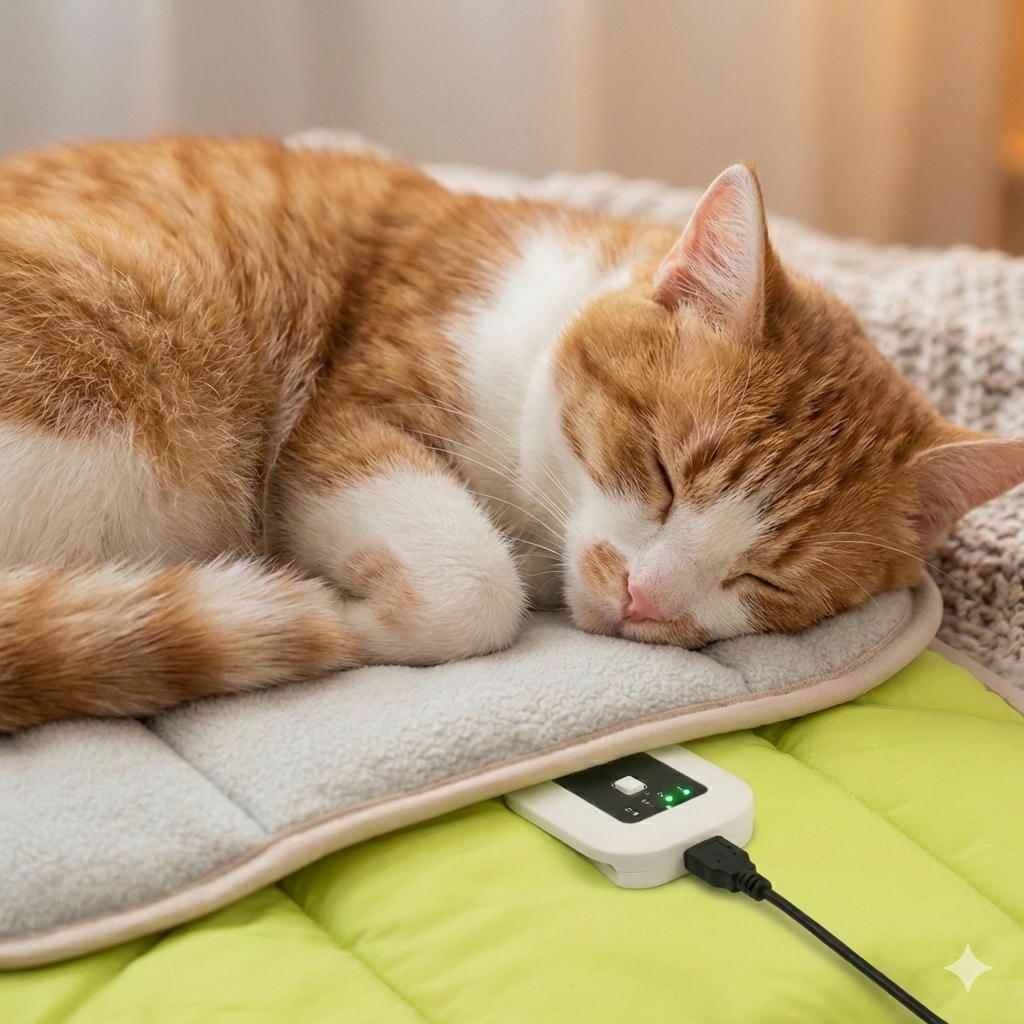 뉴지로 강아지 유모차용 USB 온열 매트 5V 저전압 고양이 전기방석 4단계 조절 펫방석 - 상세 이미지 4
