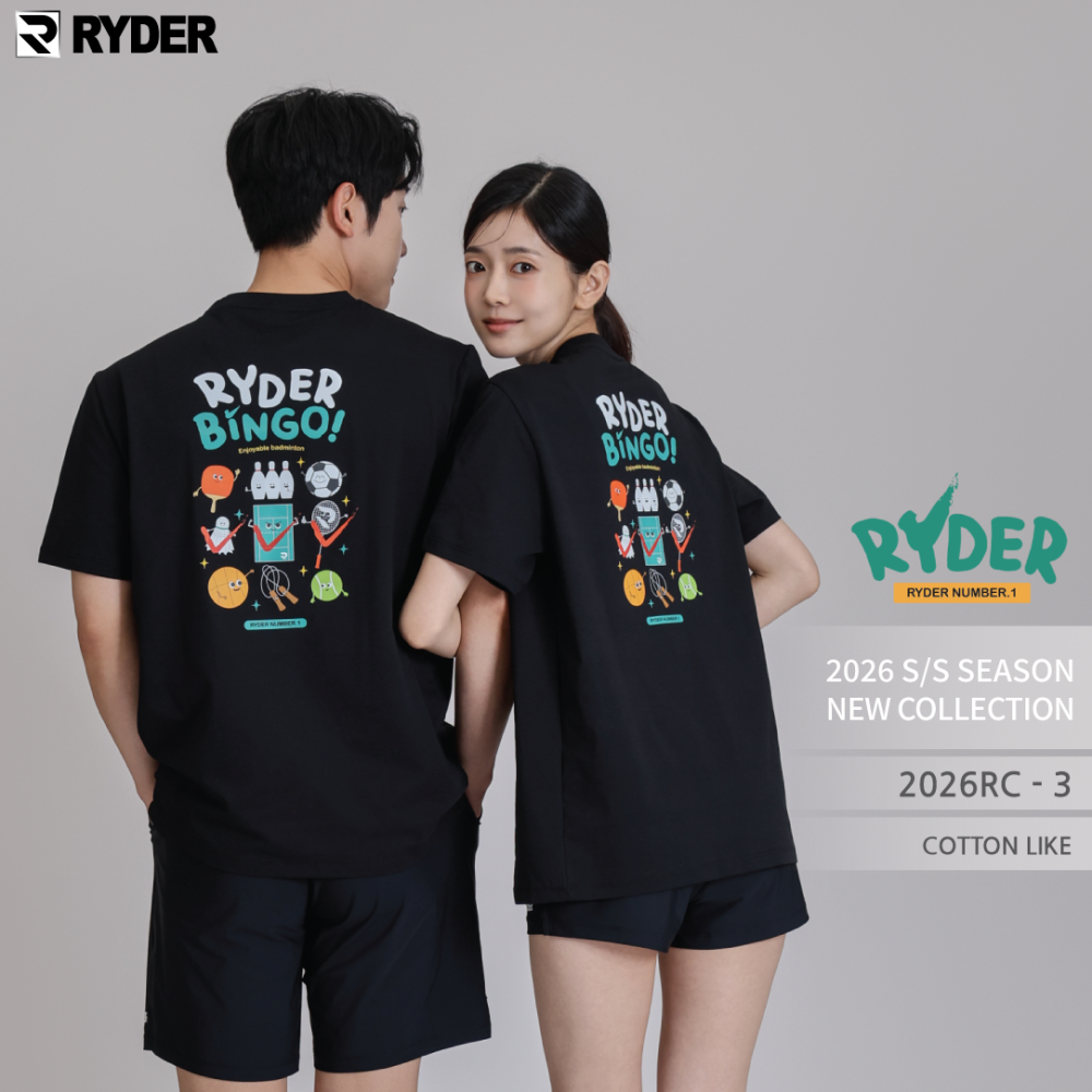 라이더 2026RC-3 코튼라이크 공용 반팔티 배드민턴 피클볼 탁구 스포츠웨어 - 상세 이미지 3
