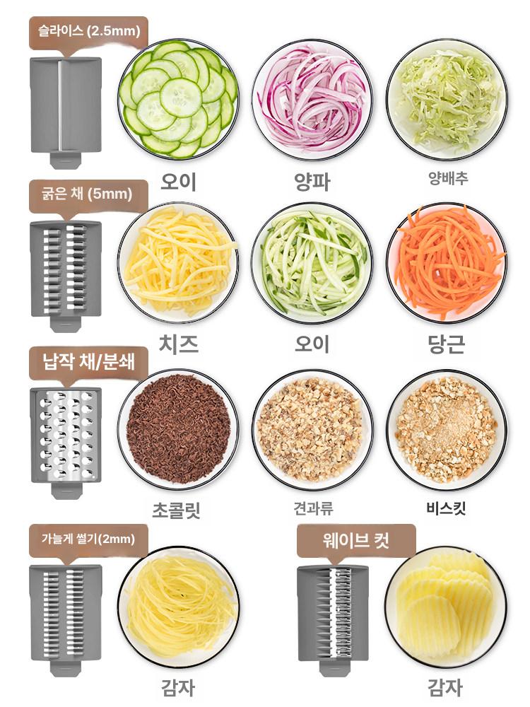 상업용 전동 채썰기 채칼 기계 야채 슬라이서 분쇄기 럭셔리블랙앤레드 자동모델 -고급형 5날 - 상세 이미지 2