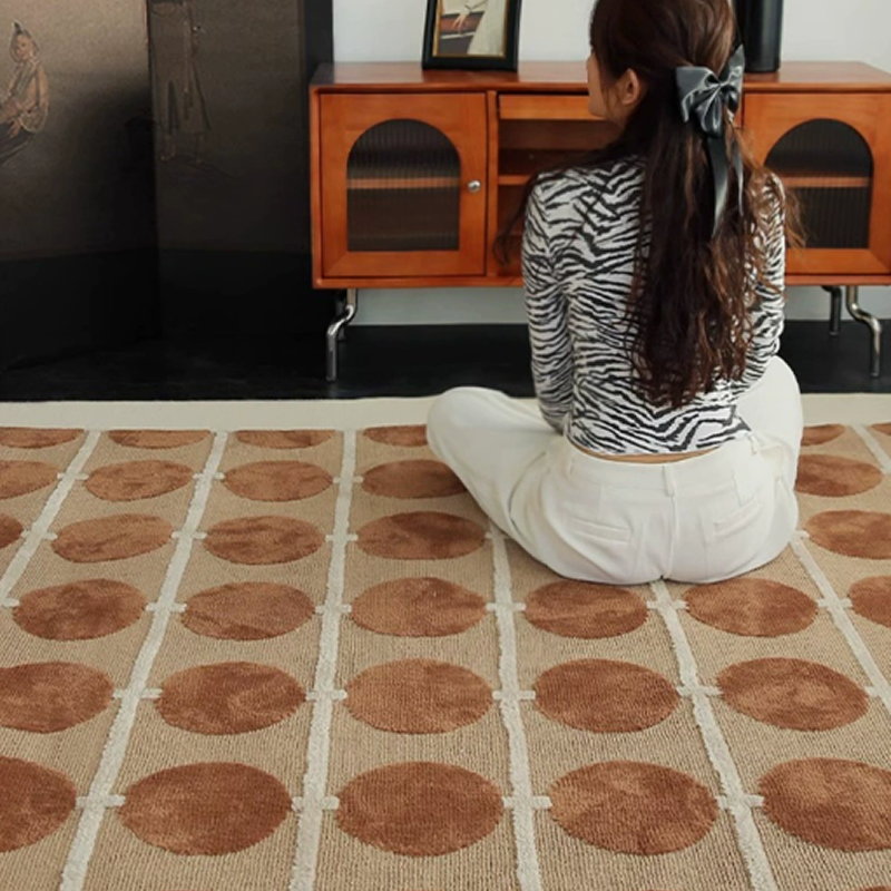 테라코타 대형 거실 러그 Terracotta Rug 140cm - 상세 이미지 2
