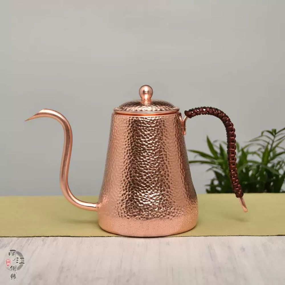 주전자 황동 모델 900ml 캠핑 가정용 레트로 감성 앤틱 손잡이 구 A. 중간 500ml - 상세 이미지 2