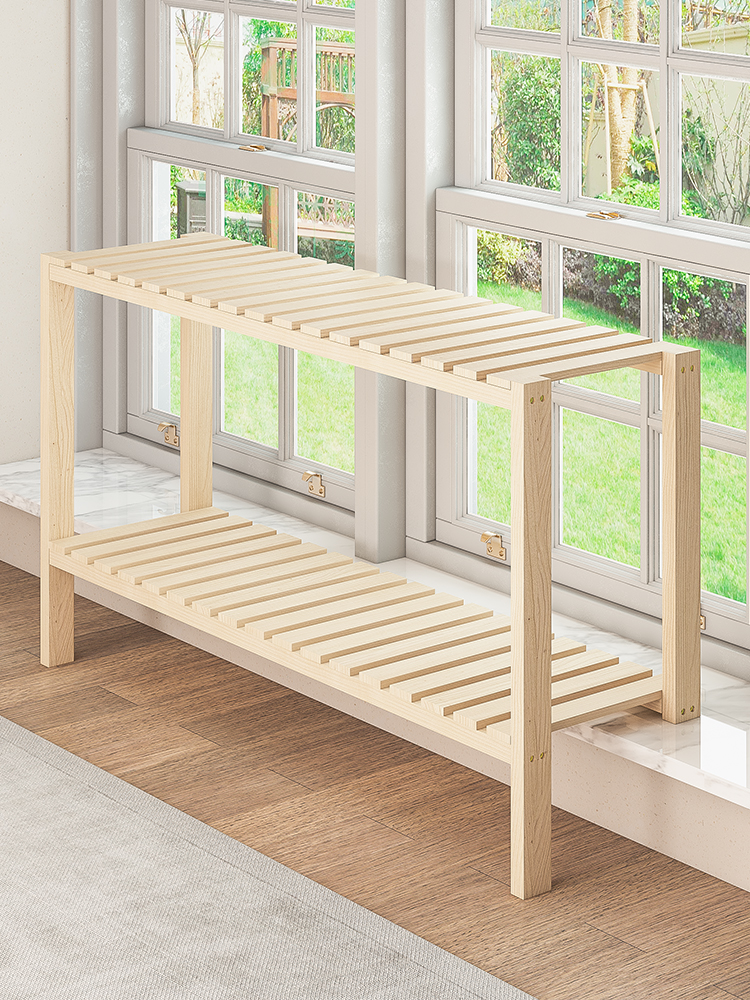 원목 화분선반 다용도 진열대 발코니 화분거치대 접이식 2칸 80 x 25x30 차콜 로스트 - 상세 이미지 5