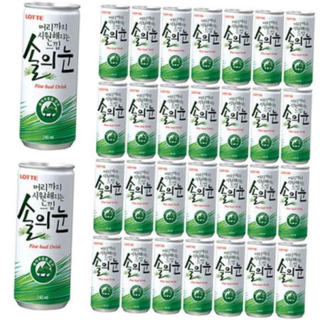 녹차 롯데 솔의눈 30캔 240ml