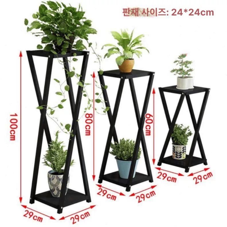 철제 화분 받침대 식물 플랜트 철제화분다이 다육이 블랙보드 블랙 80cm - 상세 이미지 3