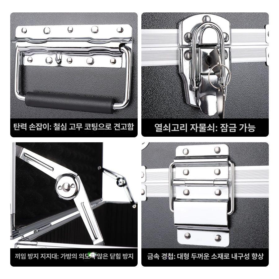 이동식 하드케이스 공구함 공구가방 바퀴달린 대형 툴백 45 x 36x23 블랙 빈 케이스 - 상세 이미지 4