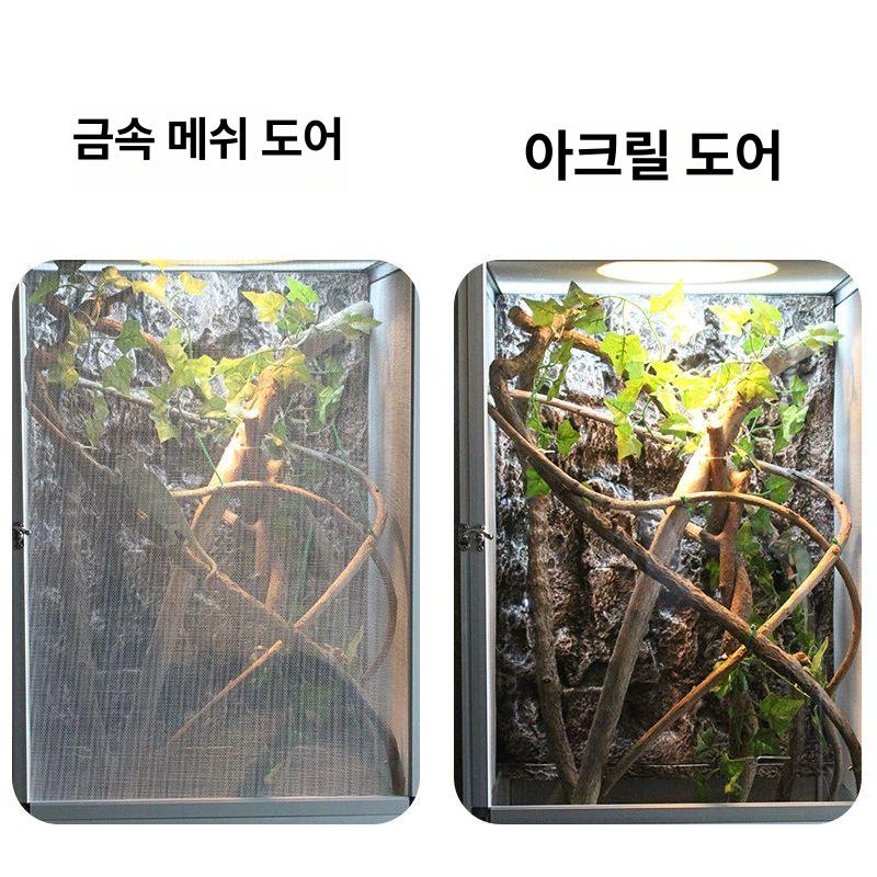 파충류 사육장 온도조절 기능 사육상자 도마뱀 카멜레온 세로형 블랙 풀 메쉬 42 x 42x66 - 상세 이미지 4