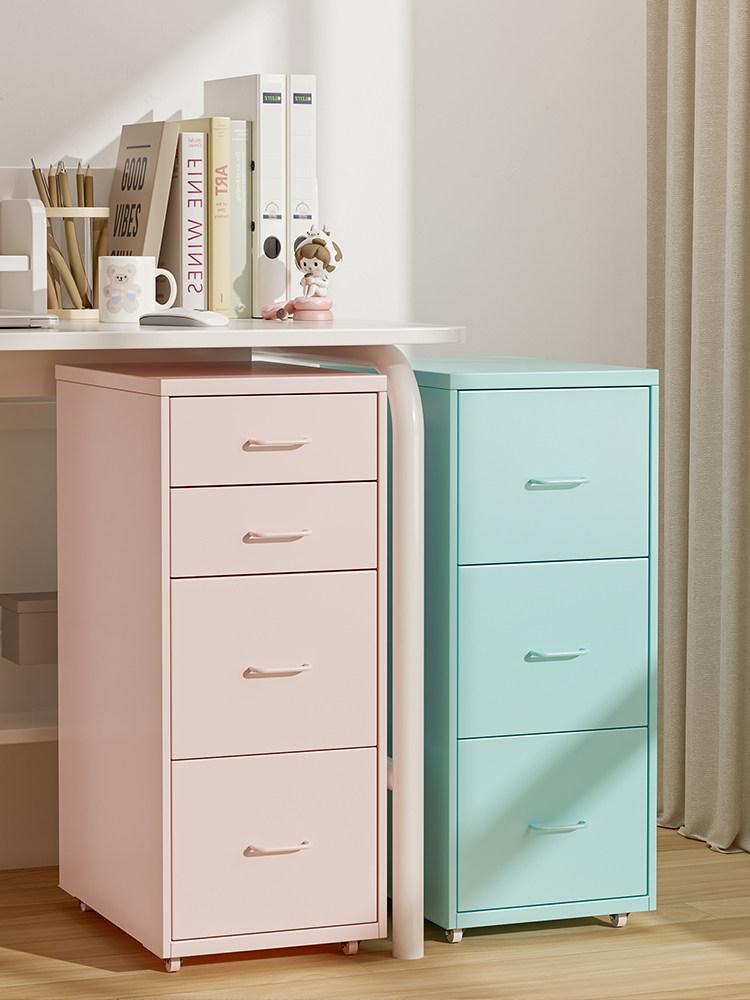 틈새 옷서랍장 미니 수납장 바퀴달린 철제 책상 밑 피하 베이지 대형 3단 서랍 라벨없음 조립 필요 - 상세 이미지 3