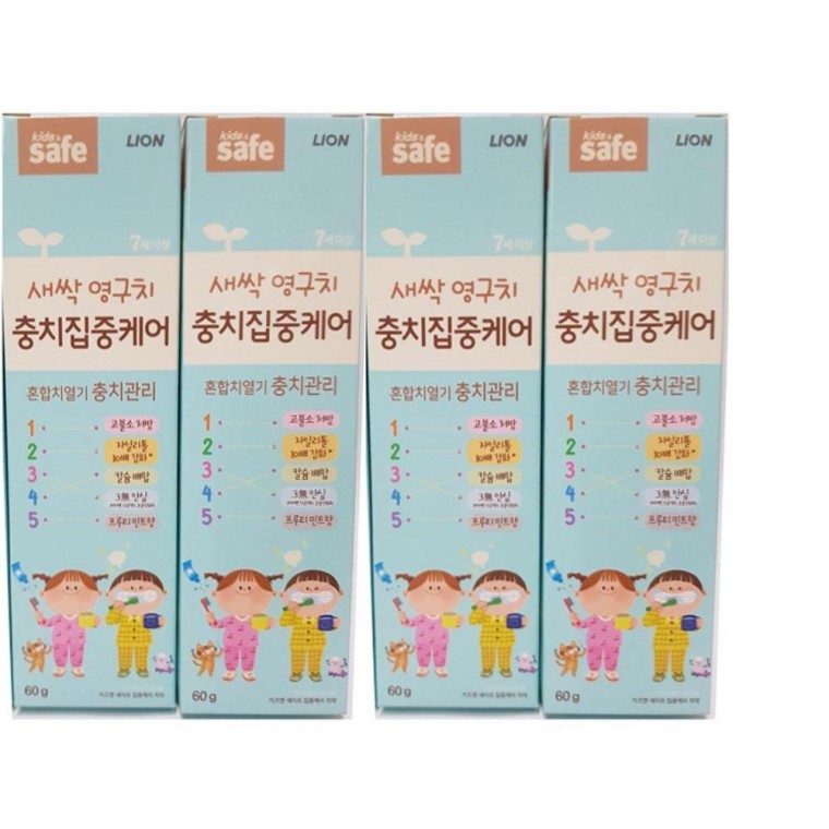 어린이 민트 키즈세이프 키즈 충치케어 치약 푸르티민트향 60g 3EA - 상세 이미지 2