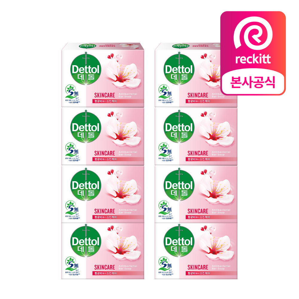 데톨 항균 비누 스킨케어, 100g, 8개 - 상품 이미지
