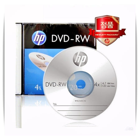 HP DVD-RW 4x4.7GB 120min 광디스크 기록용 공디비디 200개입