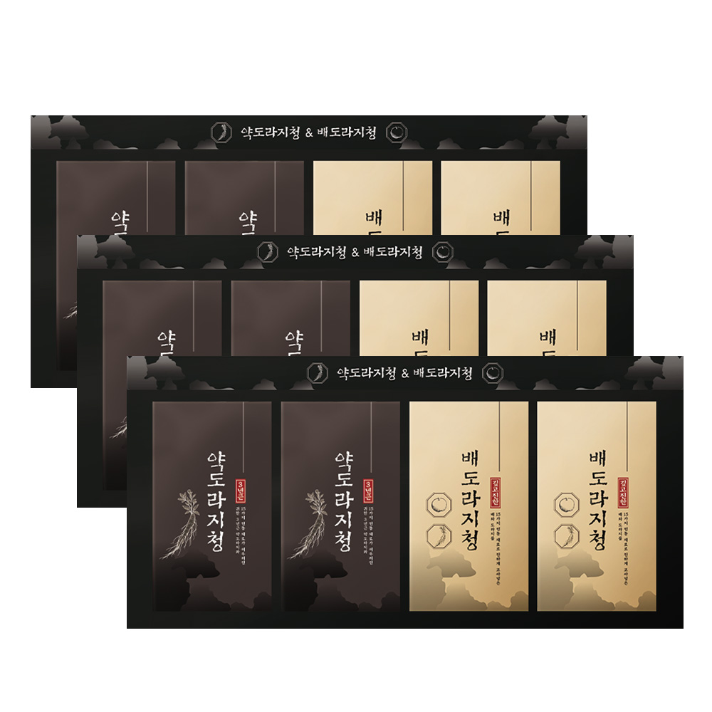 [국내산 도라지] 참앤들황토농원 프리미엄 약도라지청2병 배도라지청2병 총4병 선물세트 1kg, 3개 - 상품 이미지